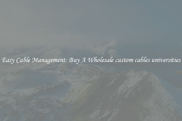 Easy Cable Management: Buy A Wholesale custom cables universities