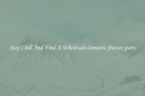 Stay Chill And Find A Wholesale domestic freezer parts