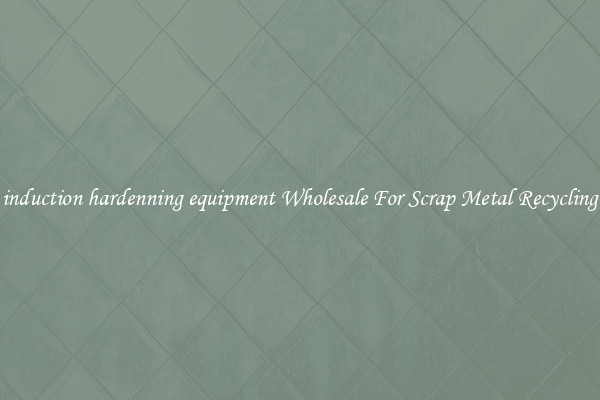 induction hardenning equipment Wholesale For Scrap Metal Recycling