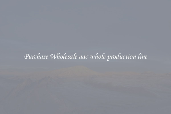 Purchase Wholesale aac whole production line