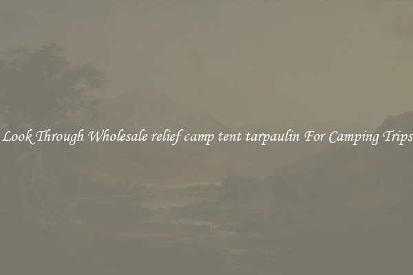 Look Through Wholesale relief camp tent tarpaulin For Camping Trips